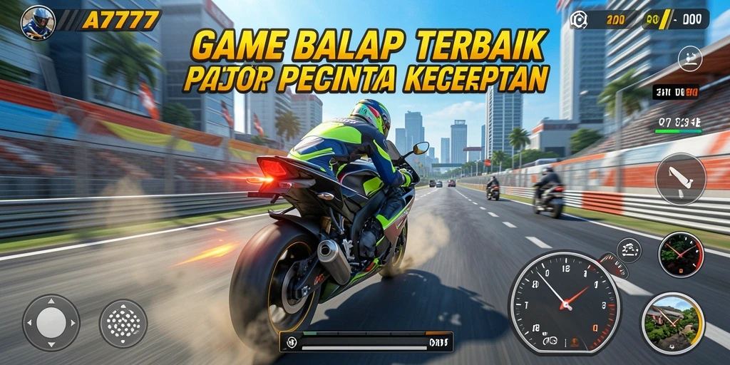 Screenshot A7777 menunjukkan adrenalin balap motor yang intens.