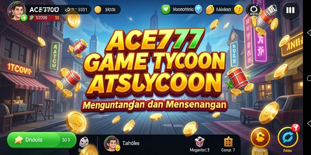 Screenshot gameplay ACE777 menampilkan strategi bisnis yang menarik.