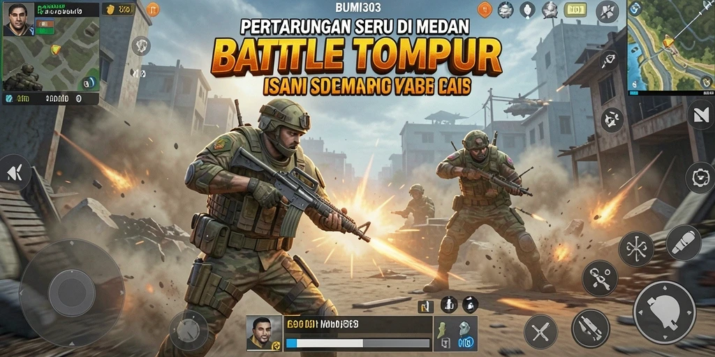 Tampilan gameplay seru BUMI303 dalam pertempuran Battle Royale.