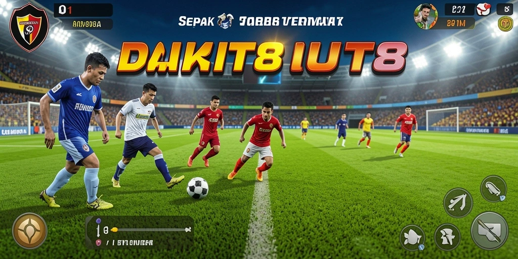 Gameplay menarik dalam DUIT8 dengan aksi sepak bola yang seru.