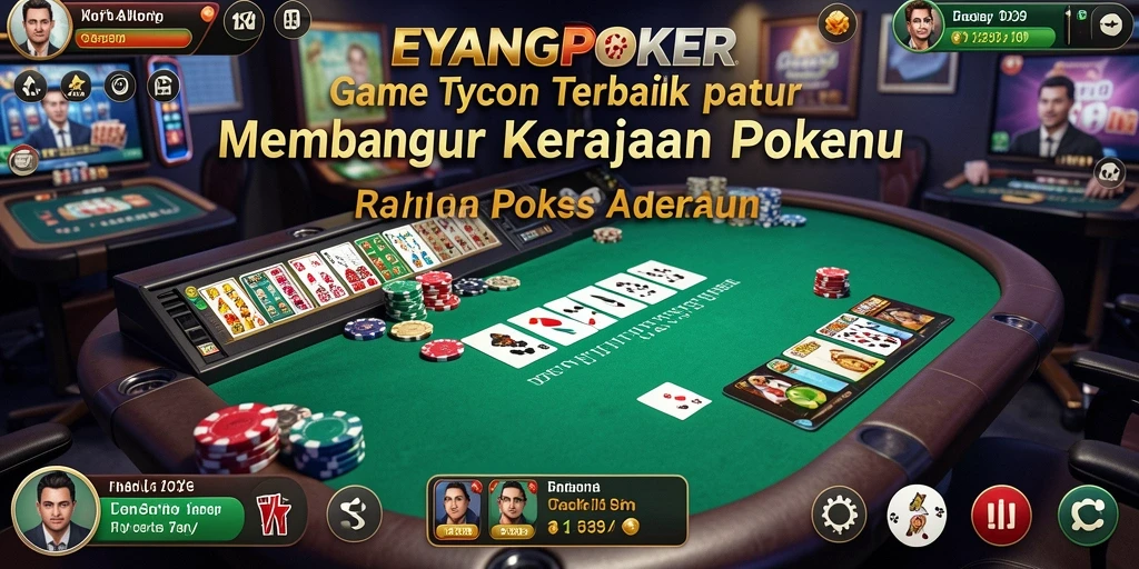 Screenshot gameplay EYANGPOKER yang menunjukkan strategi membangun kasino.