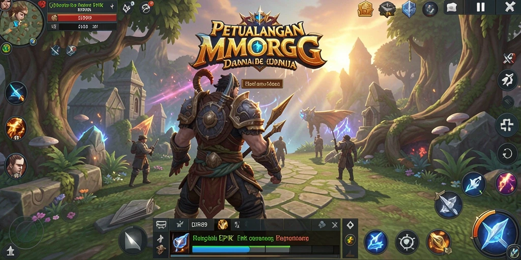 Tampilan aksi seru dalam gameplay IDR89 MMORPG.