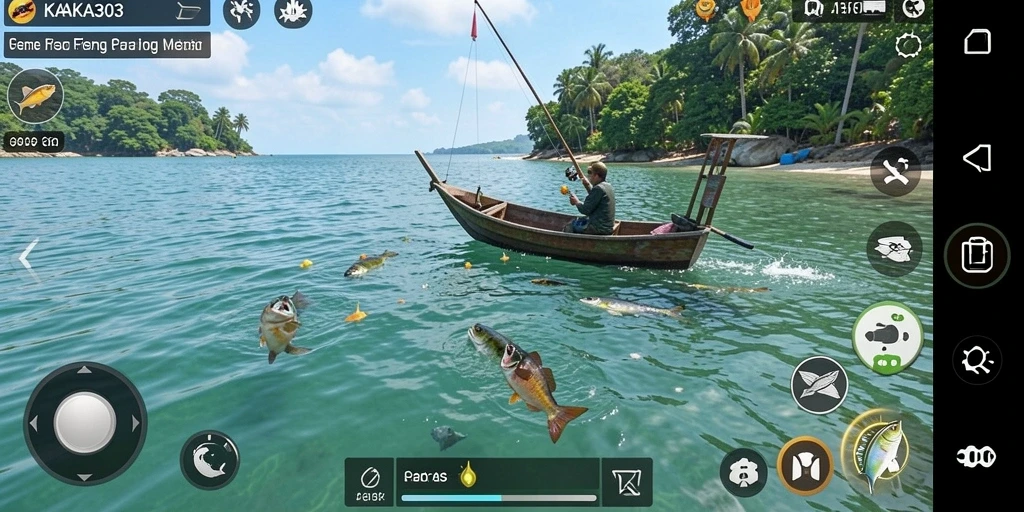 Tampilan gameplay KAKA303 yang seru dalam memancing ikan.