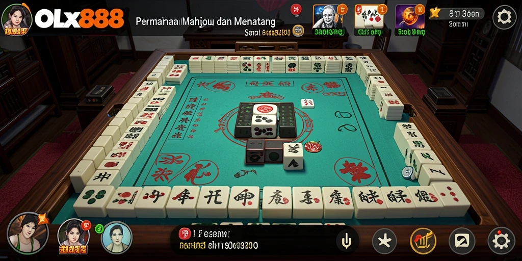 Tangkapan layar gameplay OLX888 menampilkan aksi penuh strategi Mahjong.