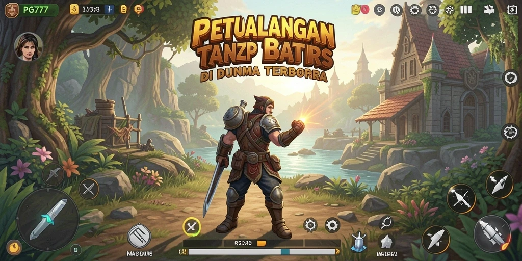 Tangkapan layar menampilkan gameplay PG777 dengan suasana dunia terbuka yang luas.