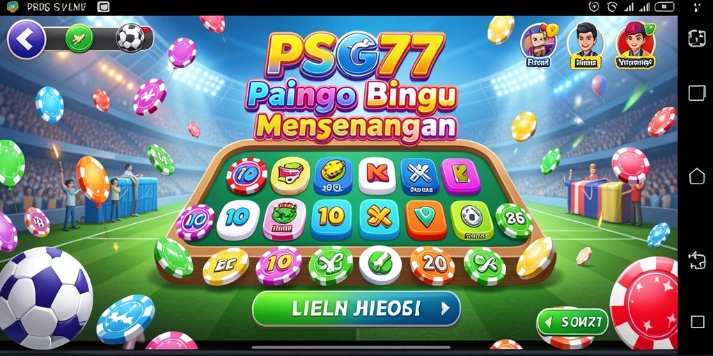 Tampilan gameplay seru dari PSG77 dengan suasana Bingo yang menyenangkan.