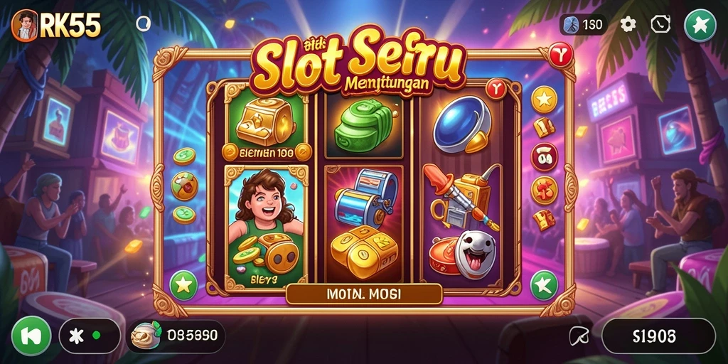 Screenshot gameplay RK55 menampilkan keseruan bermain Slot.