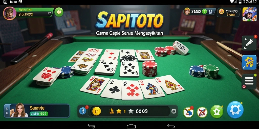 Tampilan gameplay Gaple yang menarik dan interaktif.