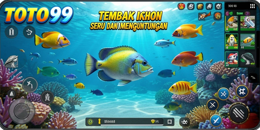 Tampilan gameplay Tembak Ikan yang mendebarkan di TOTO99.